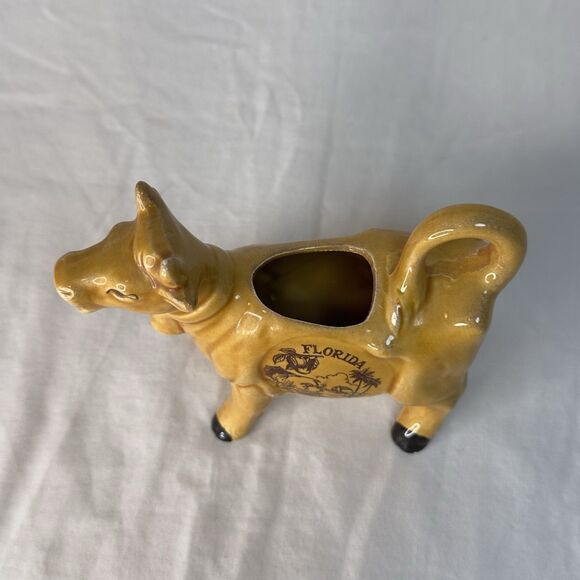 Vintage Florida Souvenir Figure‎ Cow Shaped Creamer Souvenir Tourist 1950's - Picture 2 of 7